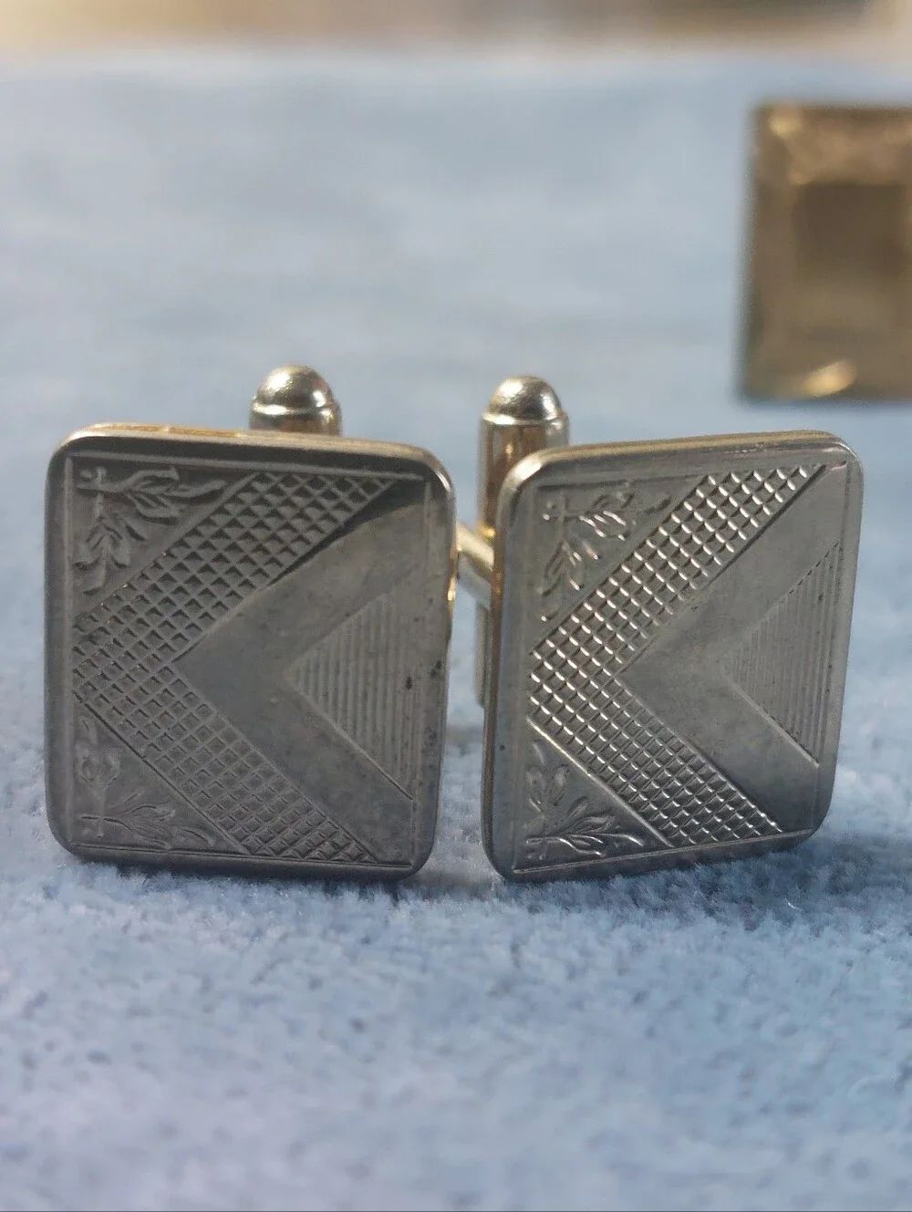 Vintage Estate Cufflinks Lot of 2 Pairs | Silver Tone & Gold Tone Mid Century St